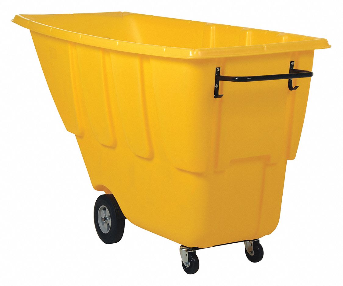 TILT TRUCK, YELLOW, 32 IN W X 42 IN H X 73 IN L, RUST RESISTANT POWDER COATED FRAME, 850 LB LOAD CAPACITY
