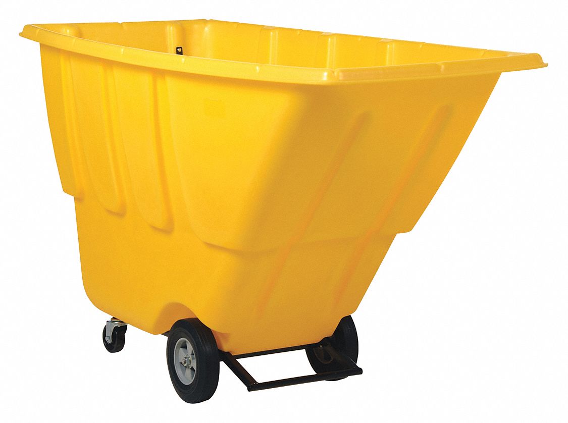 TILT TRUCK, YELLOW, 32 IN W X 43 IN H X 73 IN L, RUST RESISTANT POWDER COATED FRAME, 1,250 LB LOAD CAPACITY
