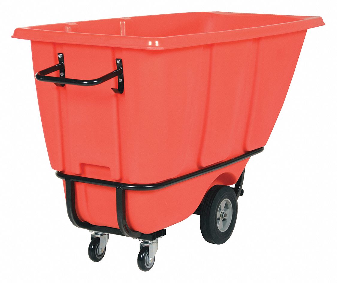 TILT TRUCK, RED, 28 IN W X 35 IN H X 62 IN L, RUST RESISTANT POWDER COATED FRAME, 1,400 LB LOAD CAPACITY