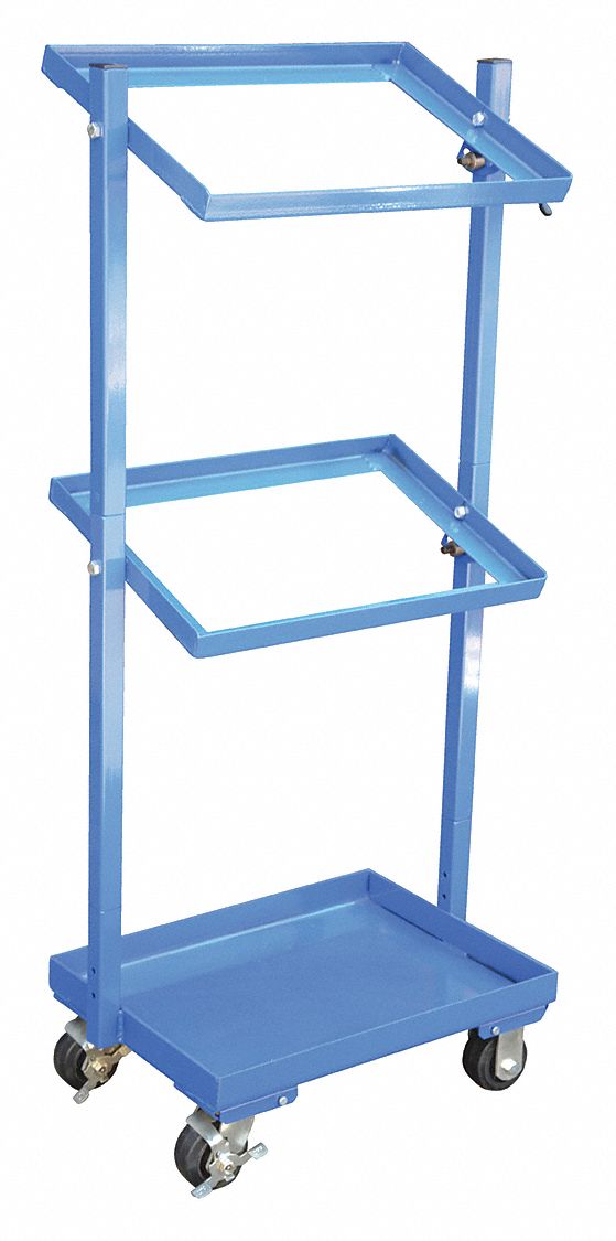 MULTI-TIER STOCK CART, 28 IN W X 60 IN H X 18 IN L, POWDER COATED, 200 LB LOAD CAPACITY, SINGLE HANDLE