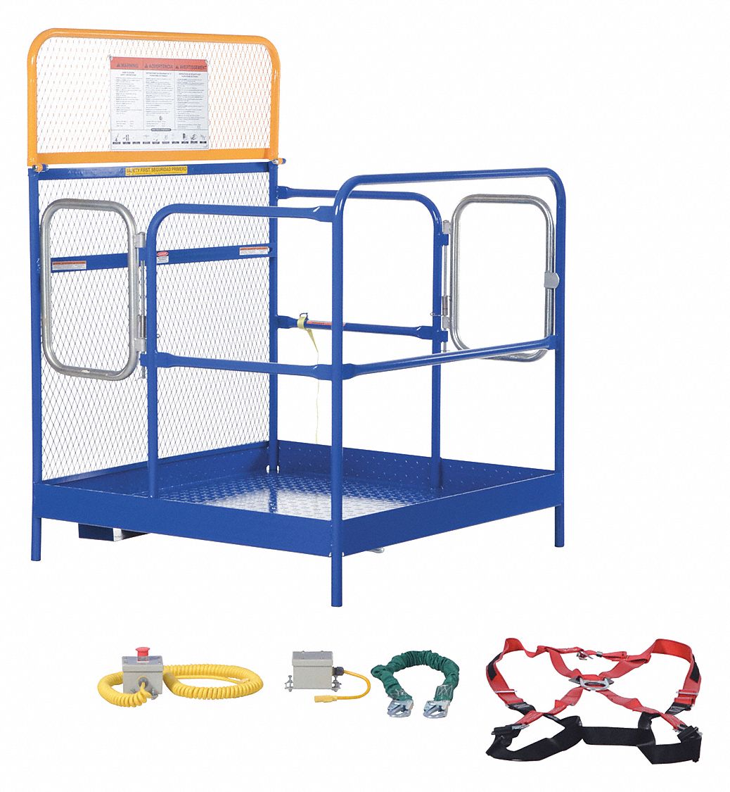 WORK PLATFORM, BLUE, STEEL, POWDER COATED FINISH, 48 IN X 48 IN