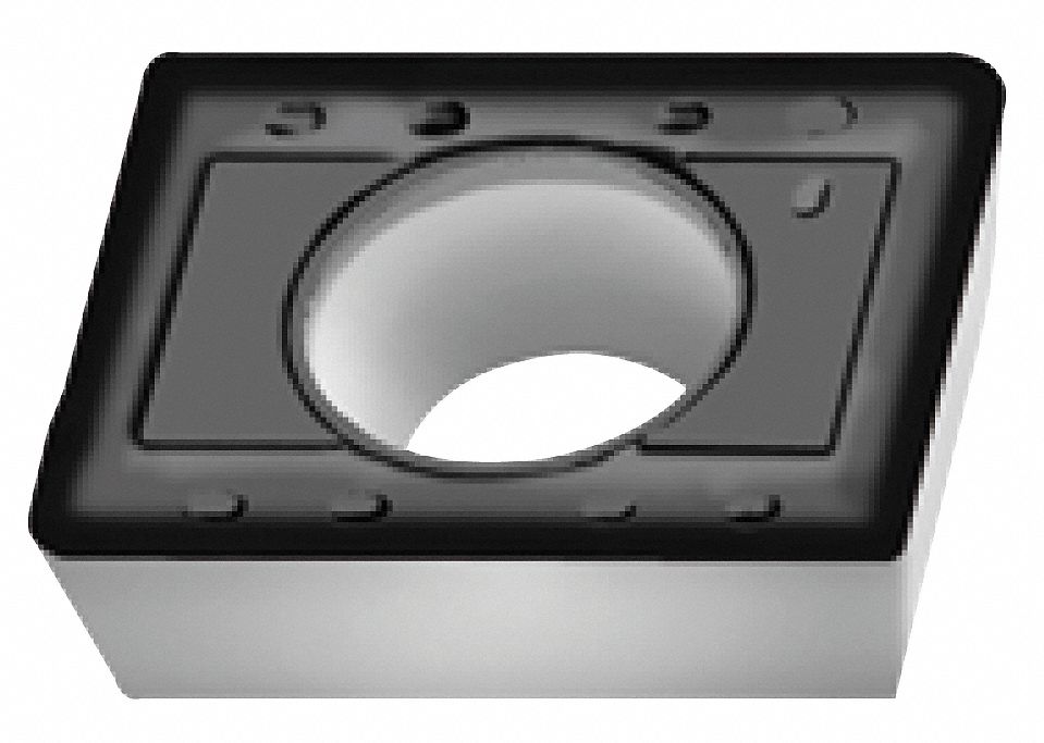 Diamond Milling Insert: 1/2 in Inscribed Circle, 3/64 in Corner Radius, 0.156 in Thick