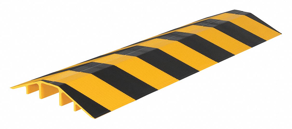 CABLE PROTECTOR BRIDGE, ALUMINUM, BLACK/YELLOW, 10,000 LB, 21 1/16 IN WIDTH, 48 IN L