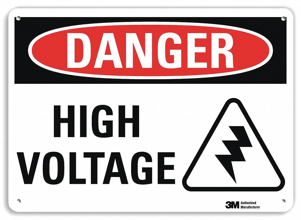 Danger Sign: Plastic, Mounting Holes Sign Mounting, 7 in x 10 in Nominal Sign Size, 0.055 in Thick