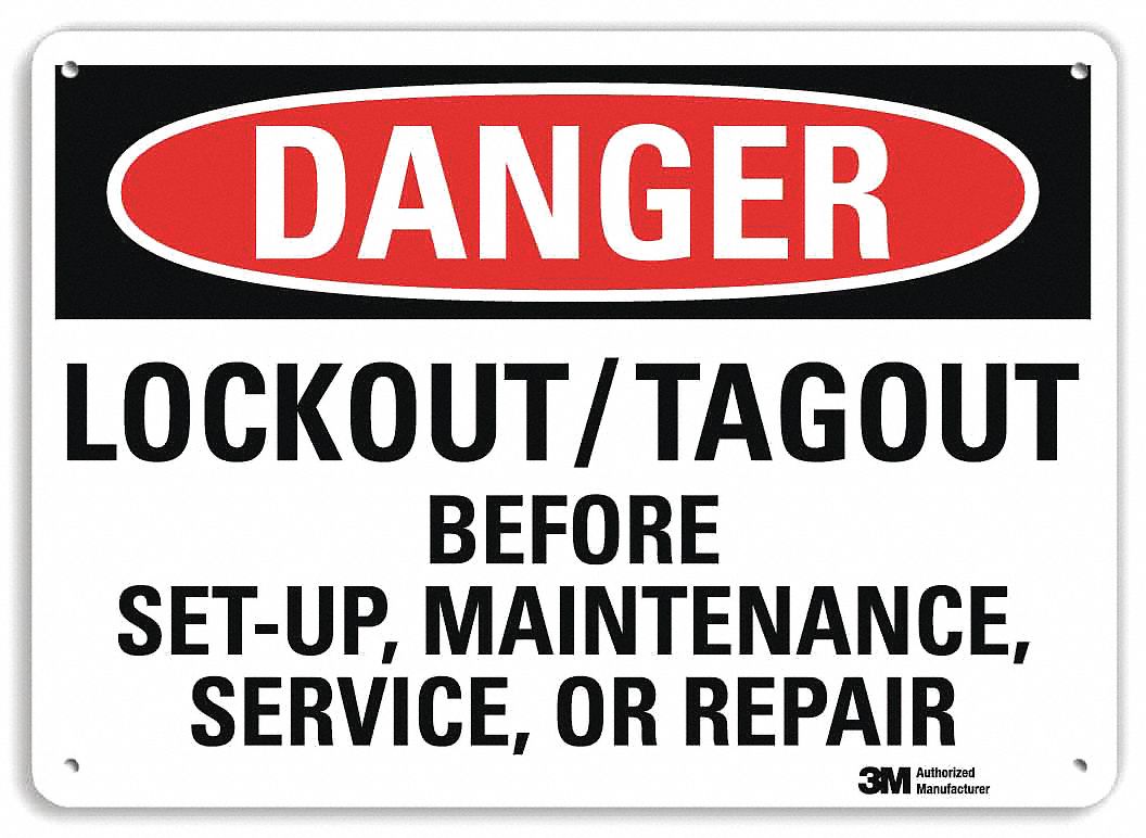 Danger Sign, Lockout/Tagout Before Set-Up, Maintenance, Service, Or ...
