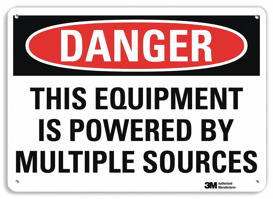Danger Sign: Plastic, Mounting Holes Sign Mounting, 7 in x 10 in Nominal Sign Size, 0.055 in Thick