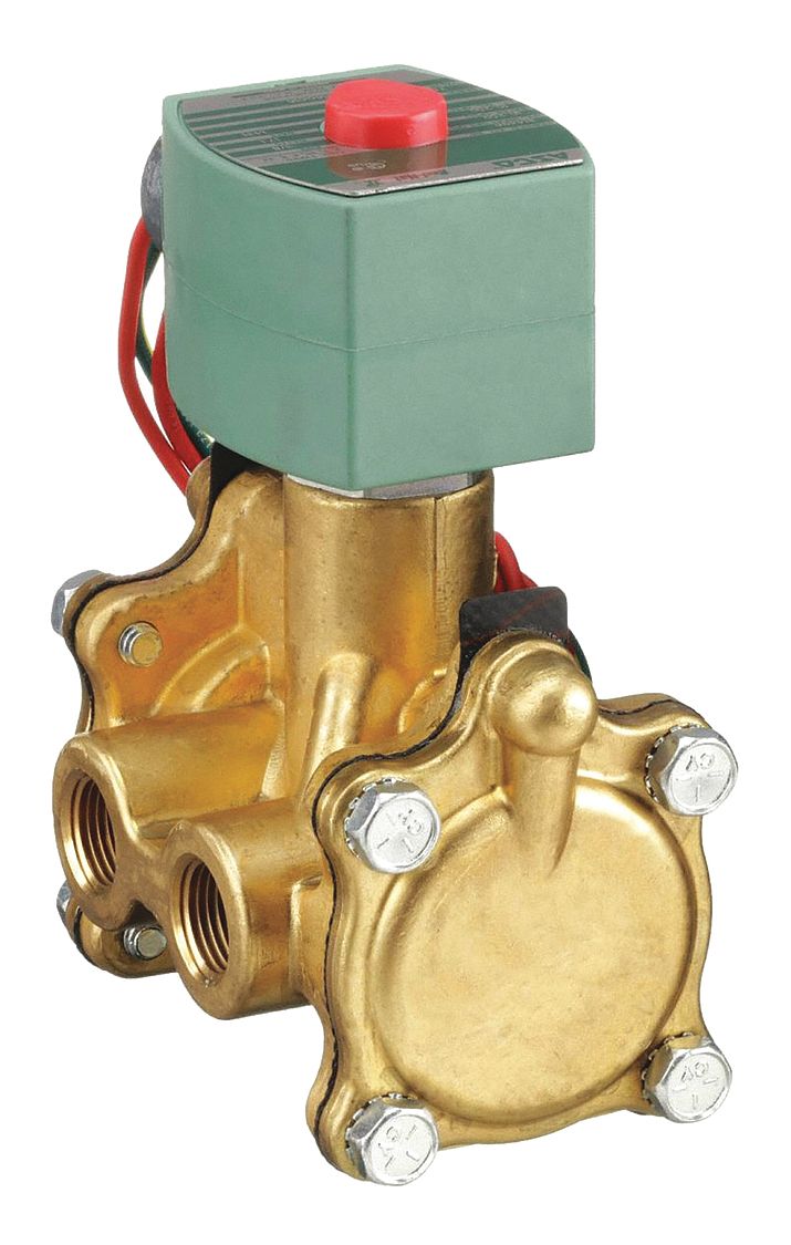 Solenoid Valve: 3-Way, Normally Closed, 3/8 in Pipe Size, 110V AC/120V AC, High Flow