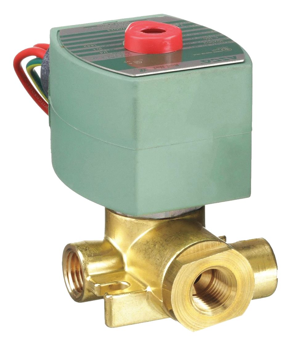 Solenoid Valve: 3-Way, Configurable, 1/4 in Pipe Size, 110V AC/120V AC, Quick Exhaust