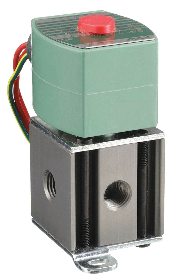 Solenoid Valve: 4-Way, 1/4 in Pipe Size, 110V AC/120V AC, Watertight/Without Junction Box