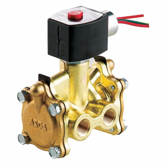 REDHAT 24V DC Brass Solenoid Valve, Normally Closed, 3/8" Pipe Size