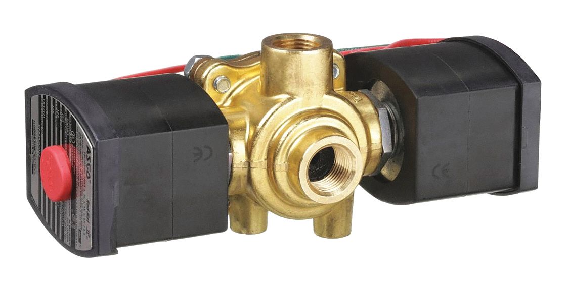 Solenoid Valve: 4-Way, 3/8 in Pipe Size, 120V AC, Explosion Proof/Watertight, NAMUR Mount