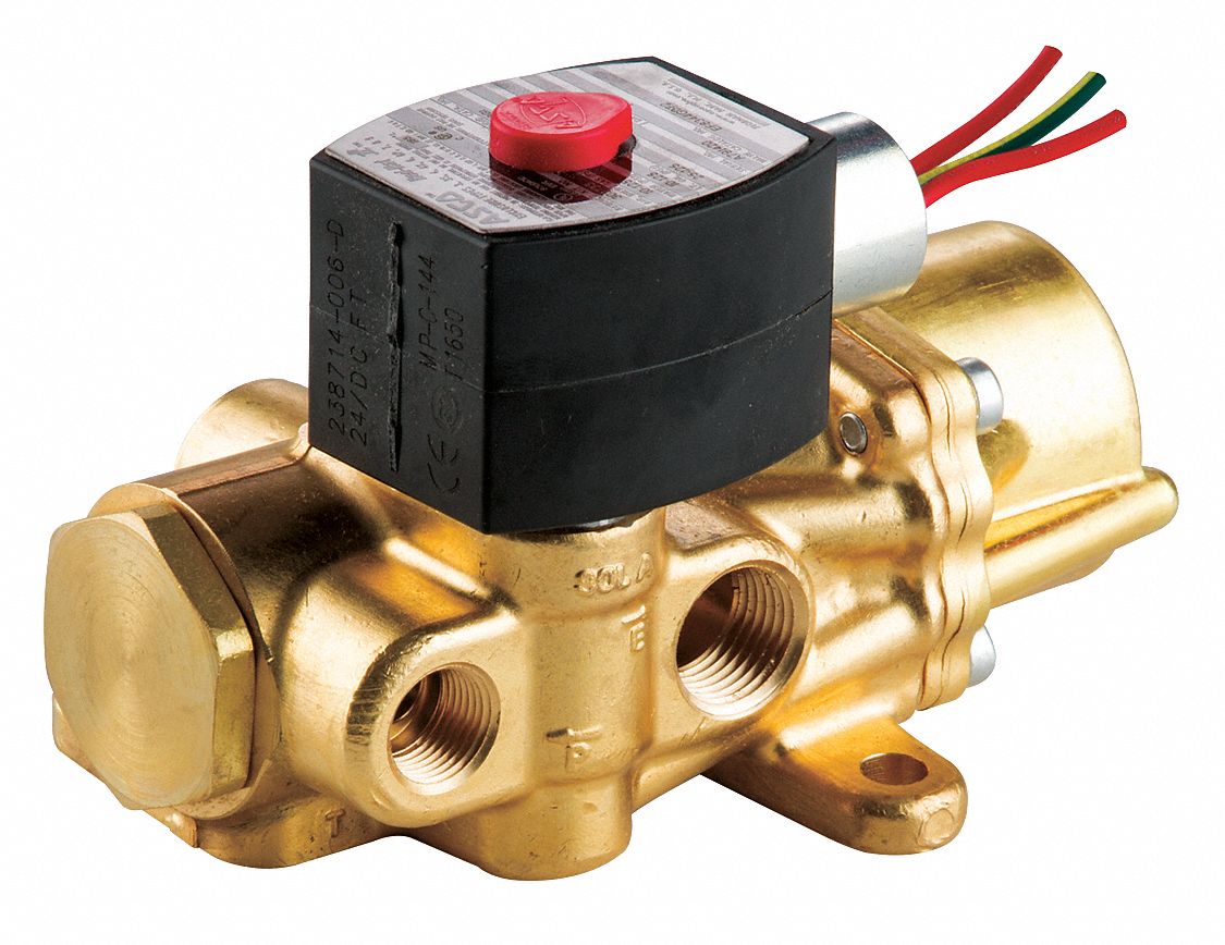 REDHAT 24V DC Brass Solenoid Valve, 3/8" Pipe Size - 44U329|EF8344G072 ...