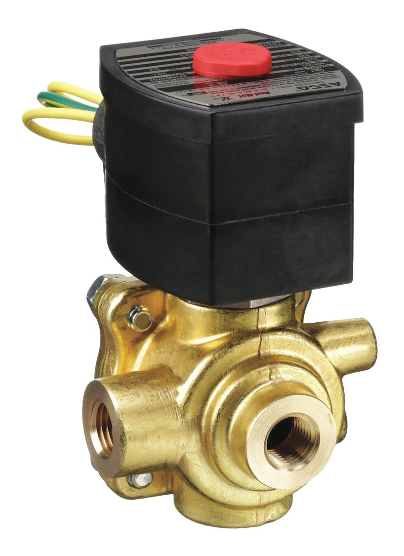 Solenoid Valve: 4-Way, 1/4 in Pipe Size, 120V AC, Explosion Proof/Watertight, NAMUR Mount