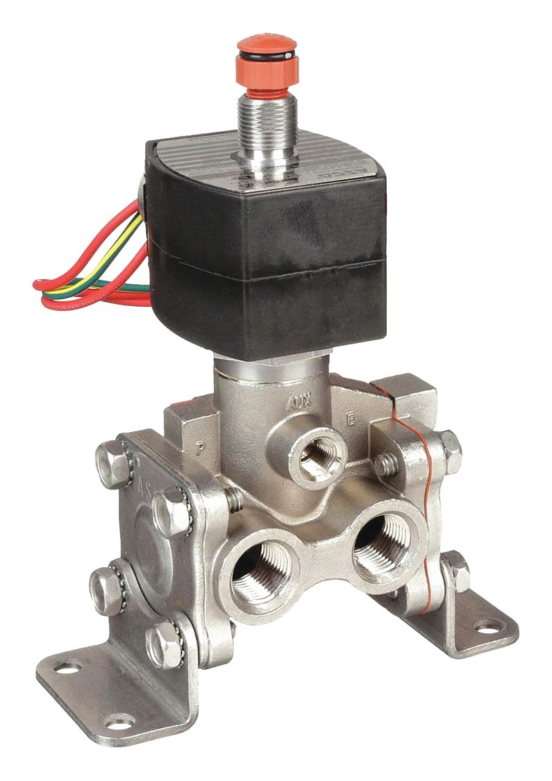 Solenoid Valve: 3-Way, Normally Closed, 3/8 in Pipe Size, 24V DC, Explosion Proof/Watertight