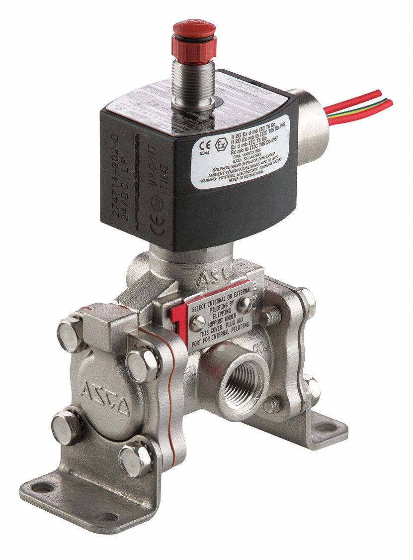 REDHAT 24V DC 316 Stainless Steel Solenoid Valve, Normally Closed, 3/8