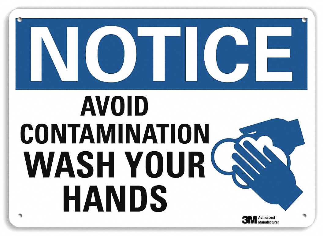Notice Sign: Plastic, Mounting Holes Sign Mounting, 7 in x 10 in Nominal Sign Size, 0.055 in Thick