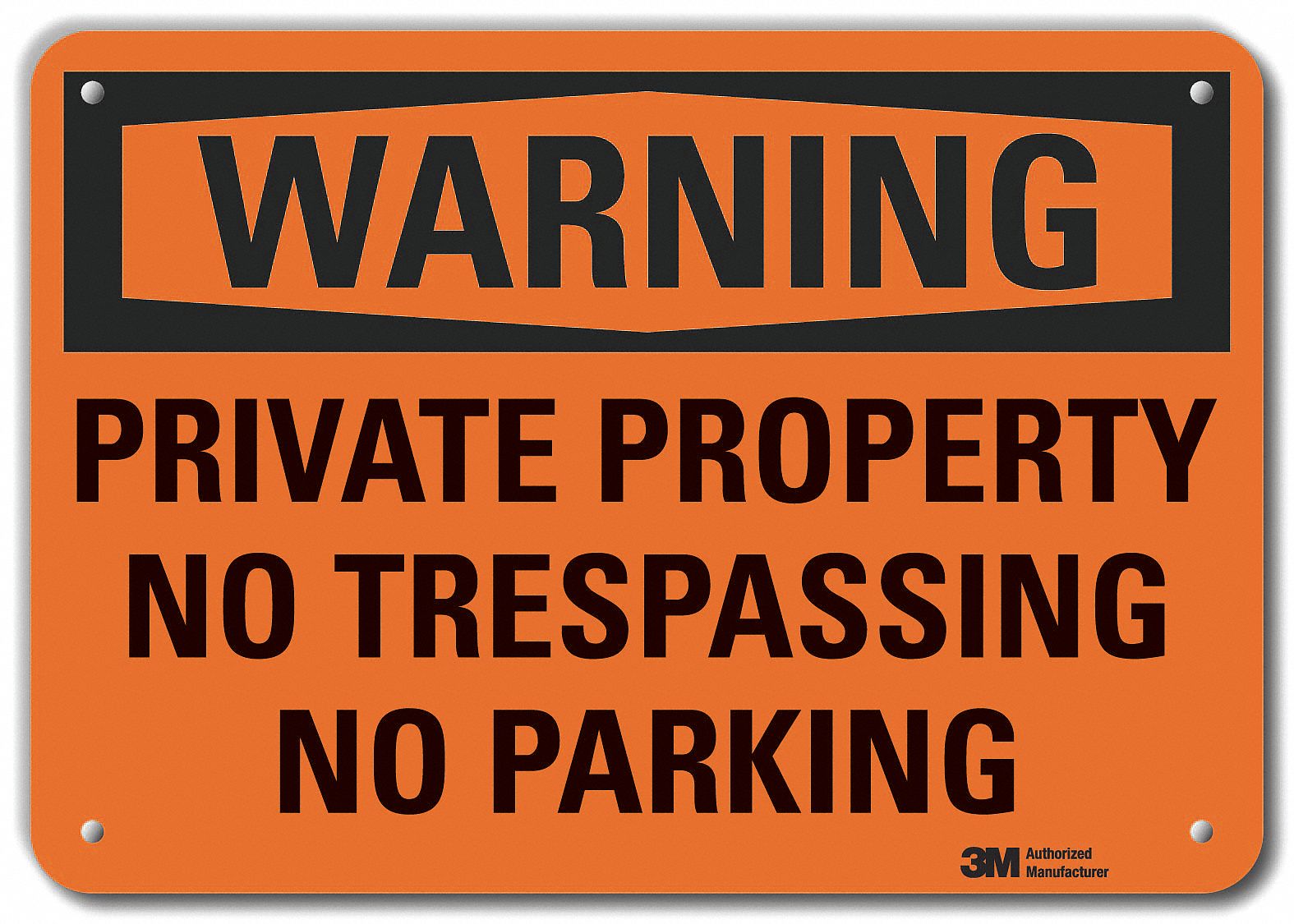 Security Sign: Plastic, Mounting Holes Sign Mounting, 7 in x 10 in Nominal Sign Size, 0.055 in Thick