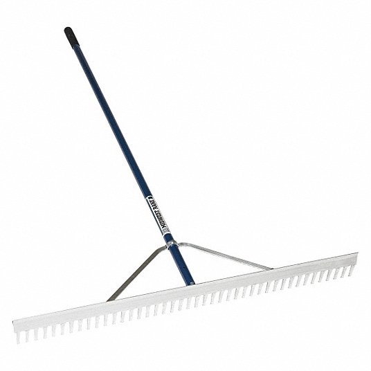 Landscape Rake: Aluminum, 2 in Lg of Tines, 36 in Overall Wd of Tines, 42 Tines