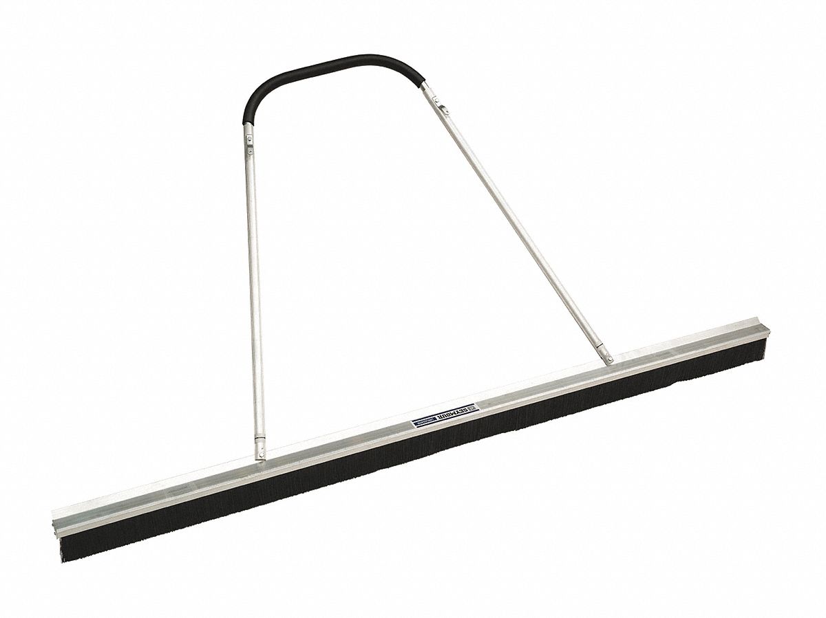 Field Drag Broom: 84 in Sweep Face, Stiff, Synthetic, Black Bristle, 46 in Handle Lg