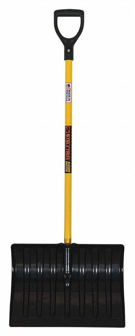 SNOW SCOOP/SNOW SHOVEL, 18 IN, D-GRIP, ABS HEAD, 43 IN FGL HANDLE