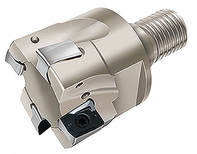 Indexable Square Shoulder End Mill: 38.1 mm Max. Cutting Dia., Threaded, 36.00 mm Shank Dia.