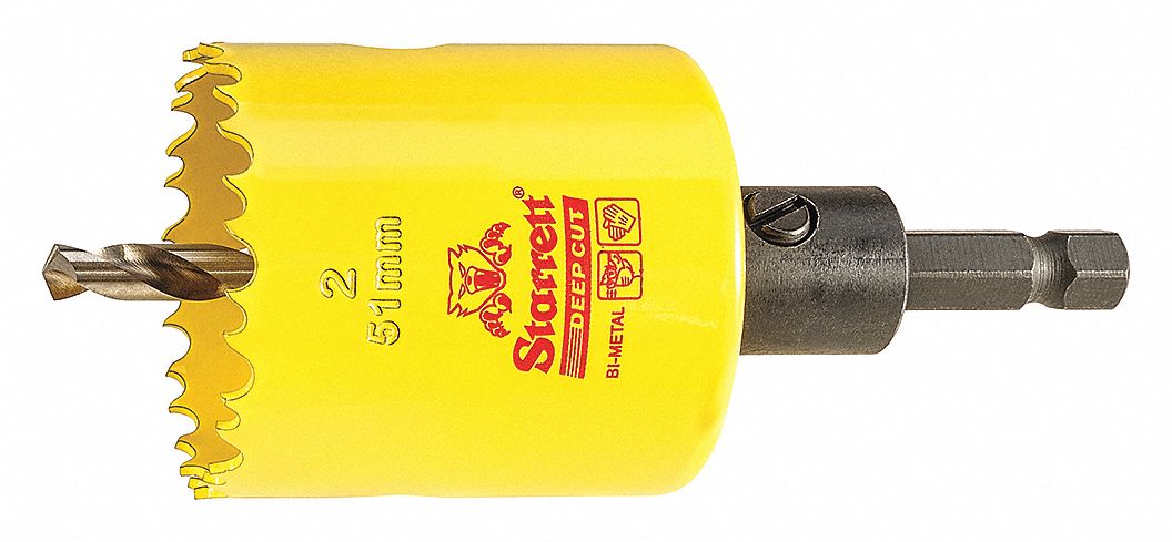 BI-METAL HOLE SAW, WITH ARBOUR, 2 IN DIAMETER, 51 MM