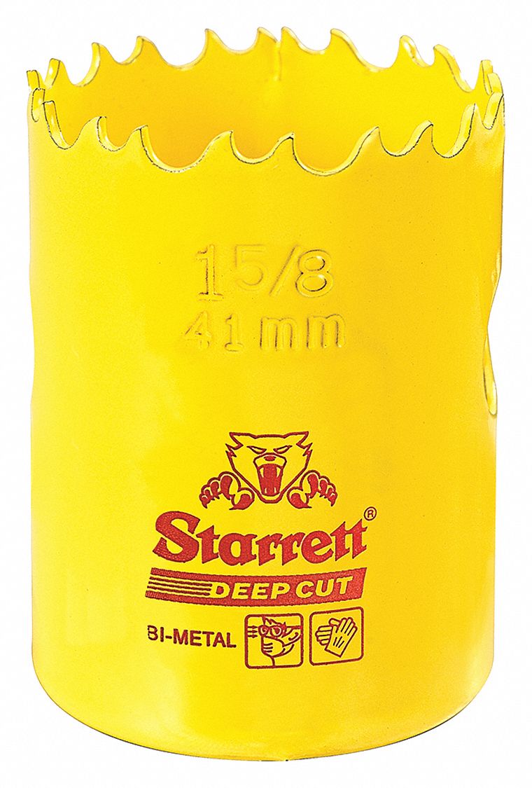 BI-METAL DEEP CUT HOLE SAW, 1⅝ IN DIAMETER, 41MM, 2 IN CUTTING DEPTH