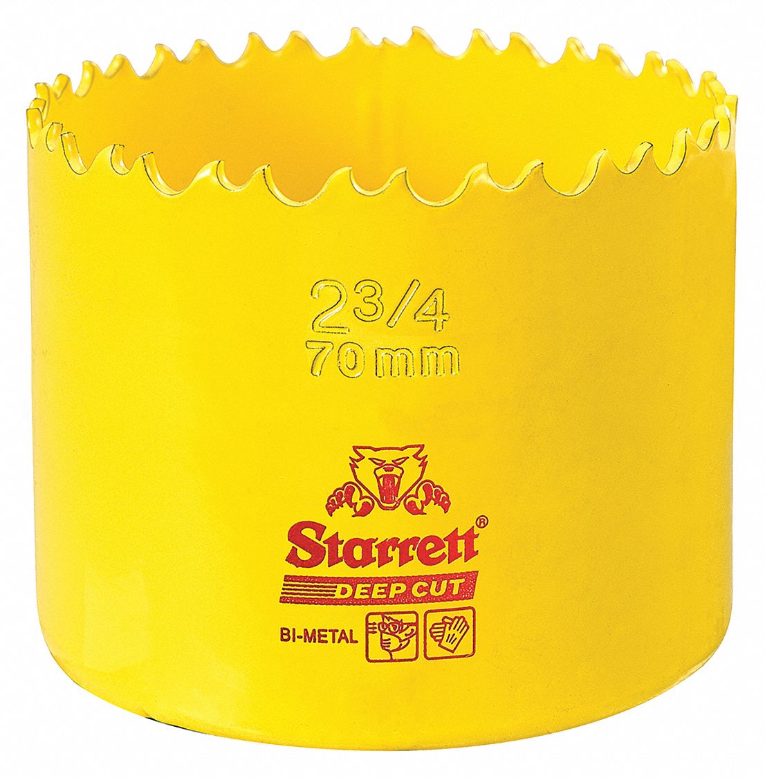 BI-METAL DEEP CUT HOLE SAW, 2¾ IN DIAMETER, 7MM, 2 IN CUTTING DEPTH