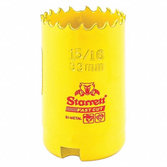 STARRETT, BiMetal Fast Cut Hole Saw, 15/16",33mm 44WD82FCH0156G