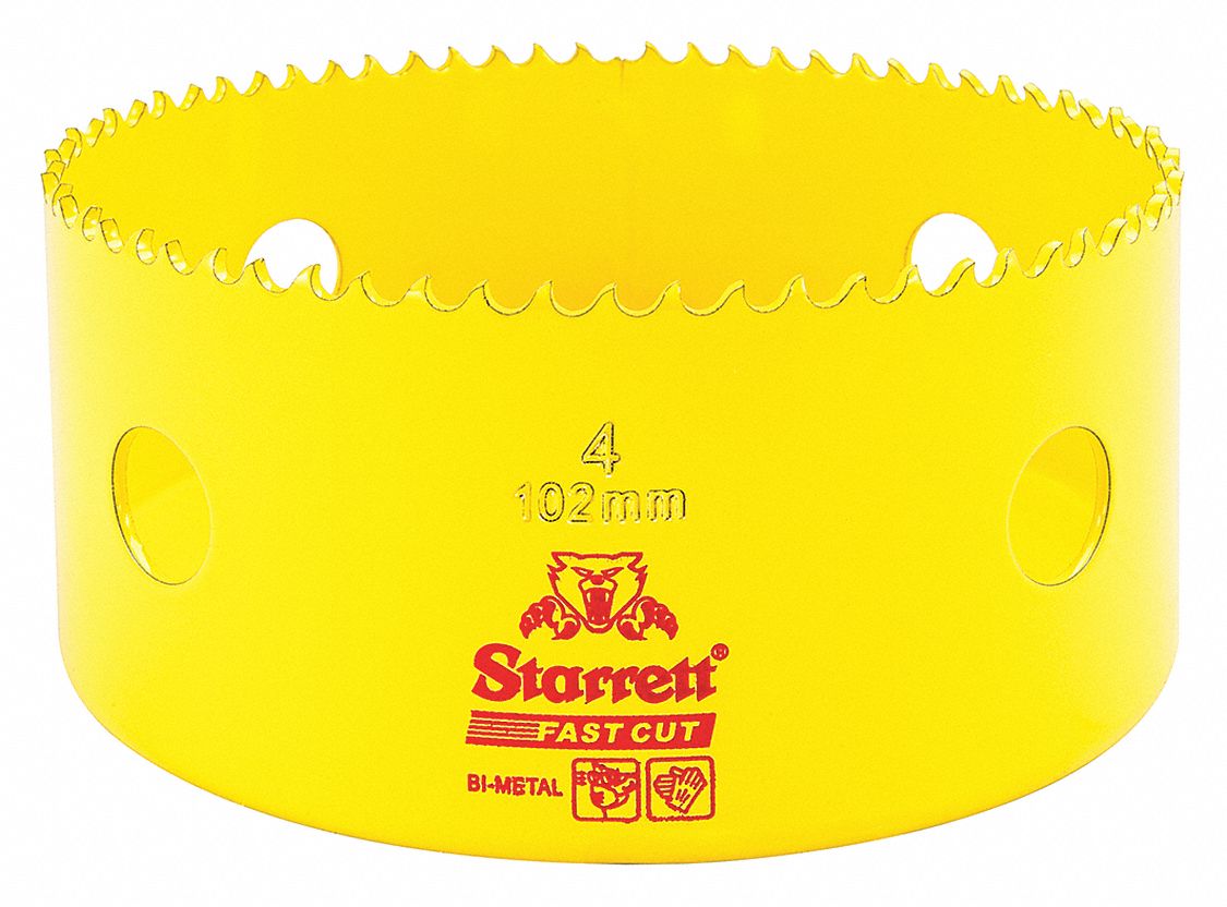 STARRETT BI METAL FAST CUT HOLE SAW 4 IN DIAMETER 102MM METAL