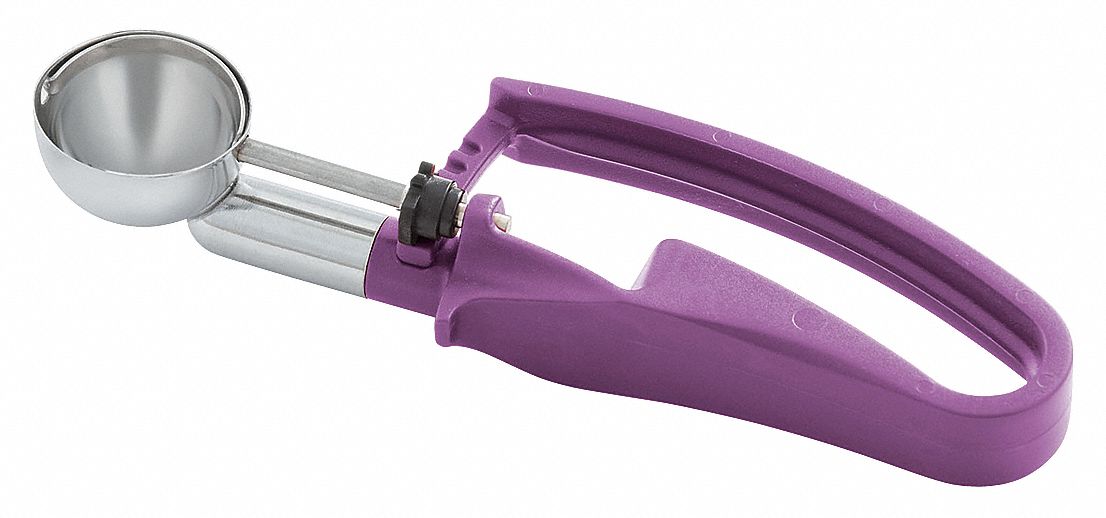 Disher: 0.7 oz Capacity, Stainless Steel, NSF Certified, 1 5/8 in Bowl Dia, 47400