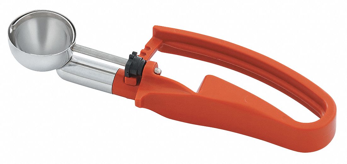 Disher: 0.7 oz Capacity, Stainless Steel, NSF Certified, 1 1/2 in Bowl Dia, 47401