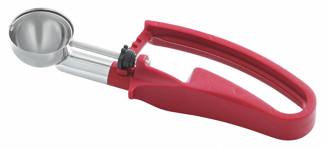 Disher: 0.5 oz Capacity, Stainless Steel, NSF Certified, 1 1/4 in Bowl Dia, 47403