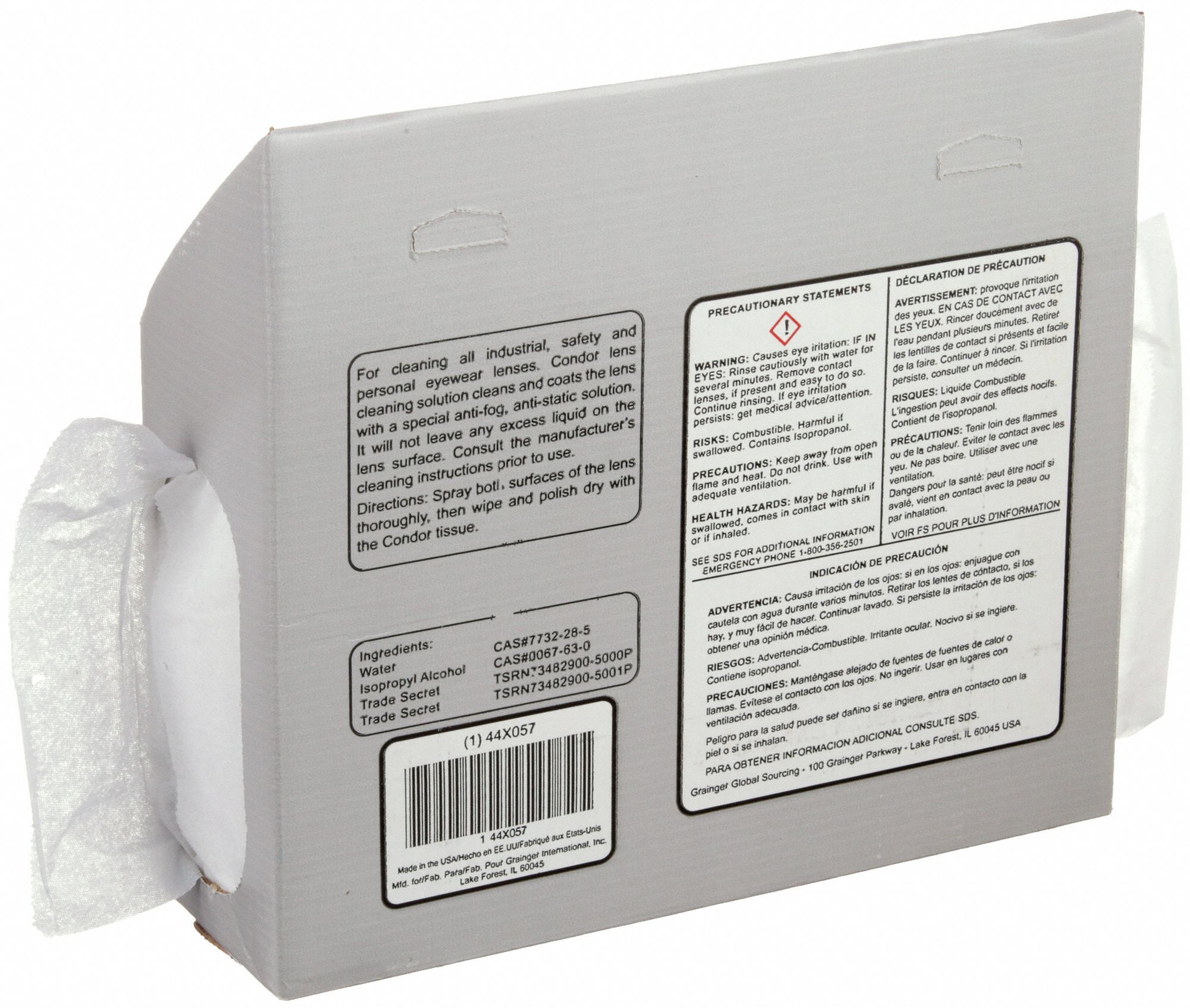 CONDOR Disposable Lens Cleaning Station 1,200 Wipe Count, Loose, Dry