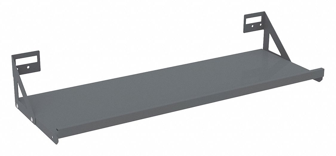 Flat Shelf: 35 5/8 in x 12 3/4 in, 50 lb Load Capacity per Shelf, Steel, Gray