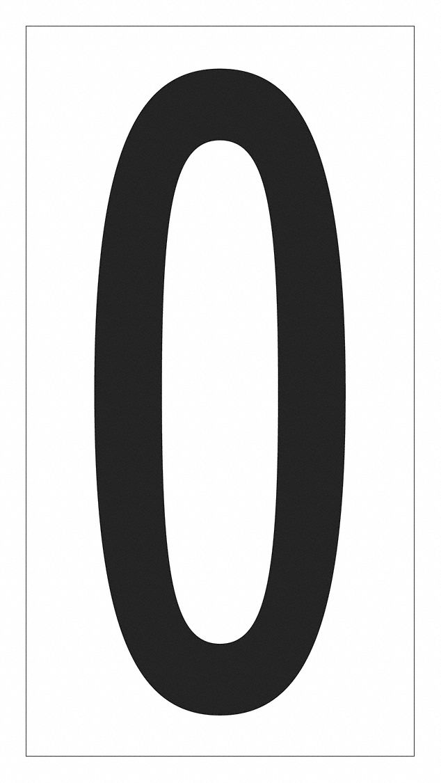 NumberLabel, Vinyl, 4inH, 2-1/8inW, PK50
