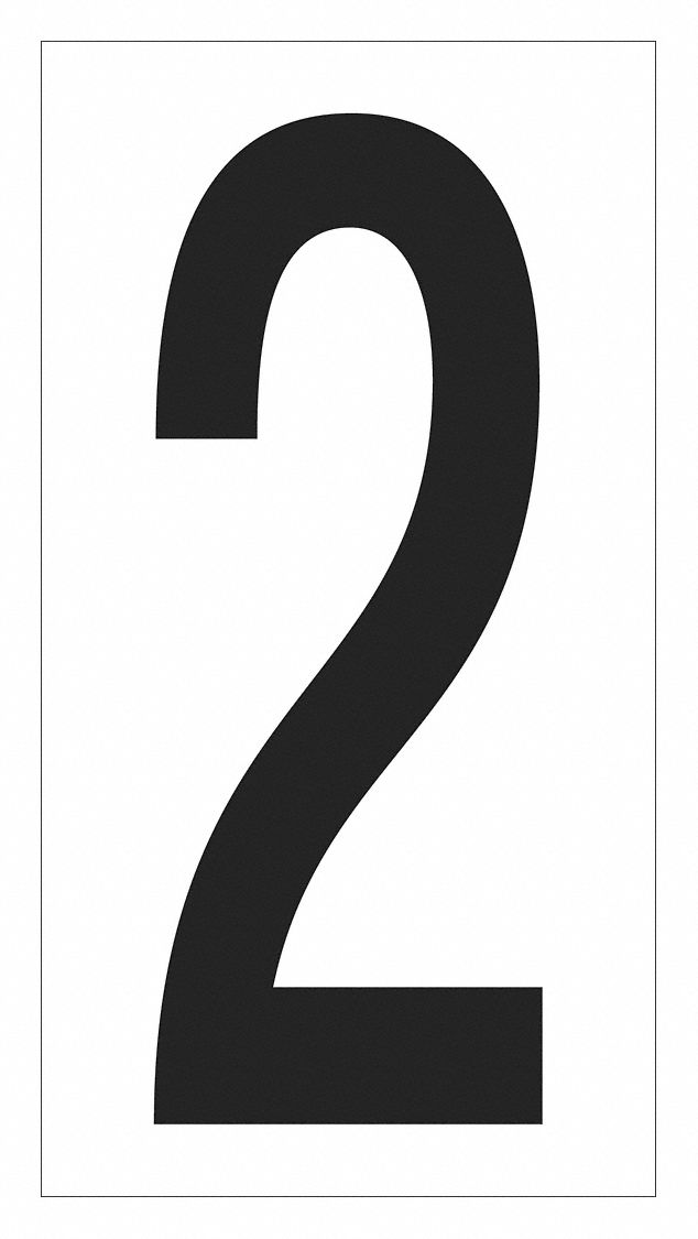 NumberLabel, Vinyl, 4inH, 2-1/8inW, PK50