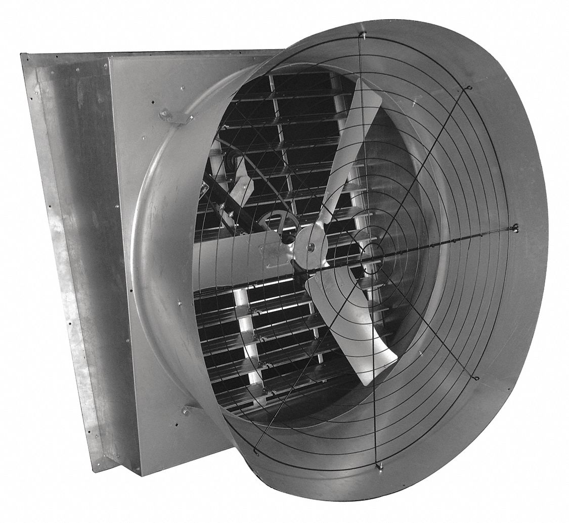 DAYTON Agricultural Exhaust Fan, Cone, BeltDrive, 48 in Propeller Dia