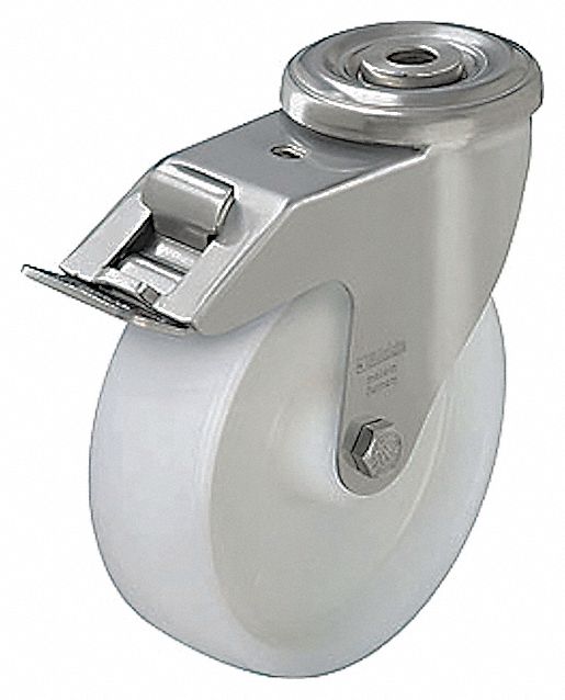 Corrosion-Resistant Bolt-Hole Caster: 3 1/16 in Wheel Dia., 330 lb, 4 in Mounting Ht