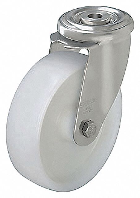 Corrosion-Resistant Bolt-Hole Caster: 3 1/16 in Wheel Dia., 330 lb, 4 in Mounting Ht