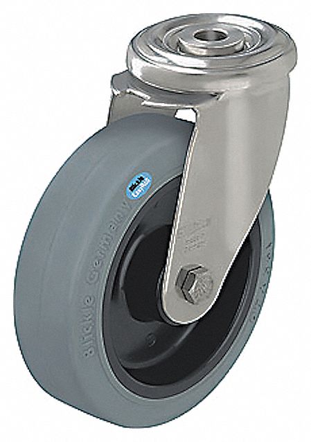 Corrosion-Resistant Bolt-Hole Caster: 3 1/16 in Wheel Dia., 305 lb, 4 in Mounting Ht