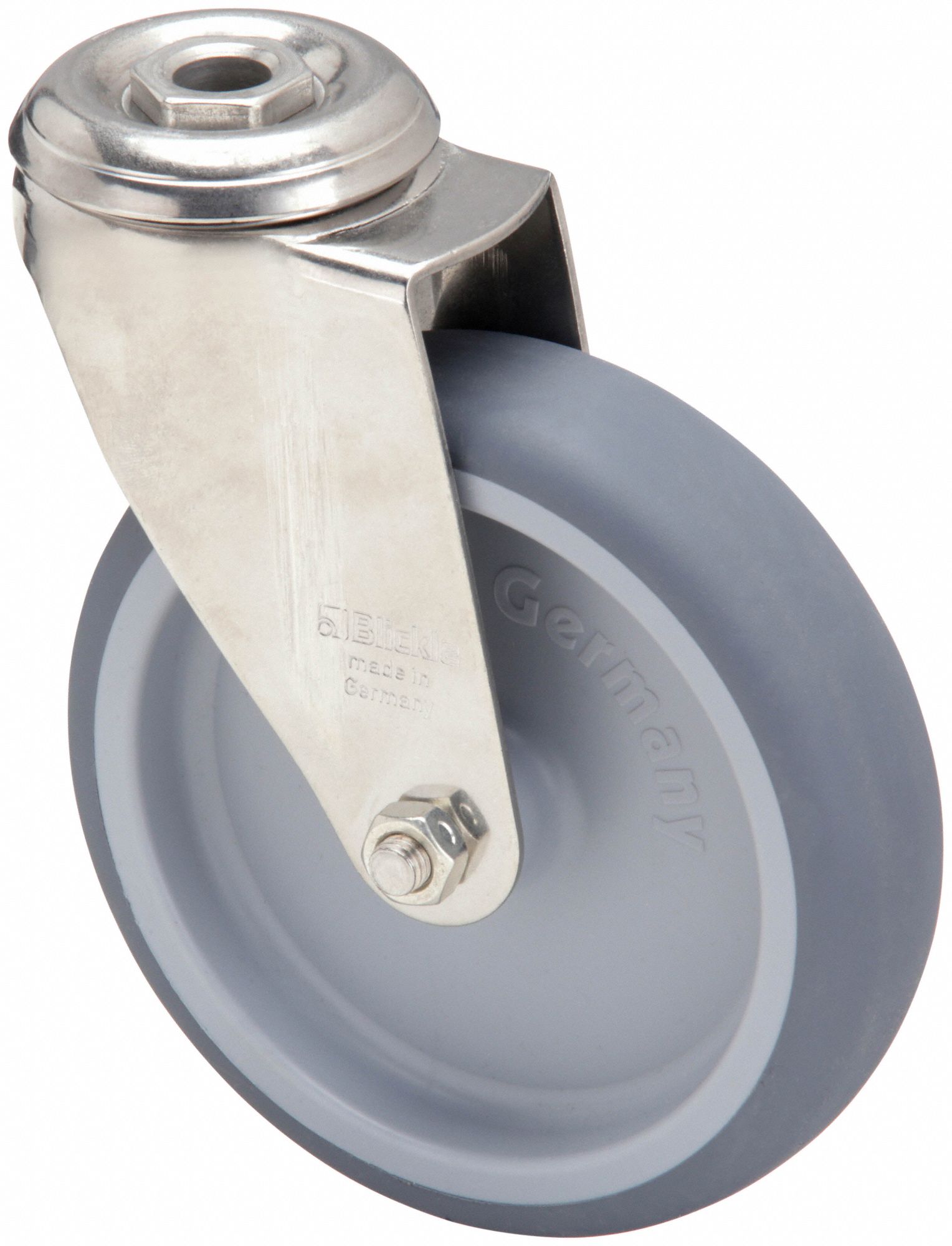 Corrosion-Resistant Bolt-Hole Caster: 4 7/8 in Wheel Dia., 265 lb, Swivel Caster