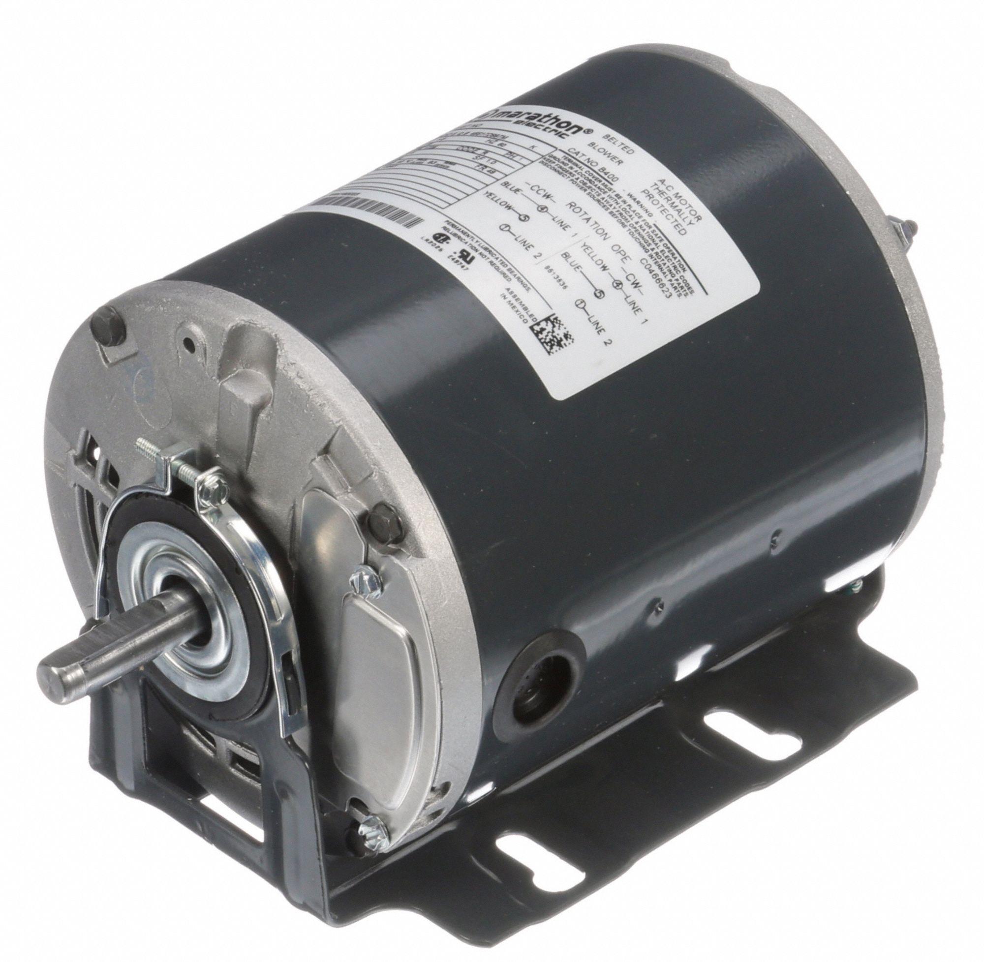 MARATHON MOTORS Belt Drive Motor 1 Speed, Open AirOver, Cradle Base