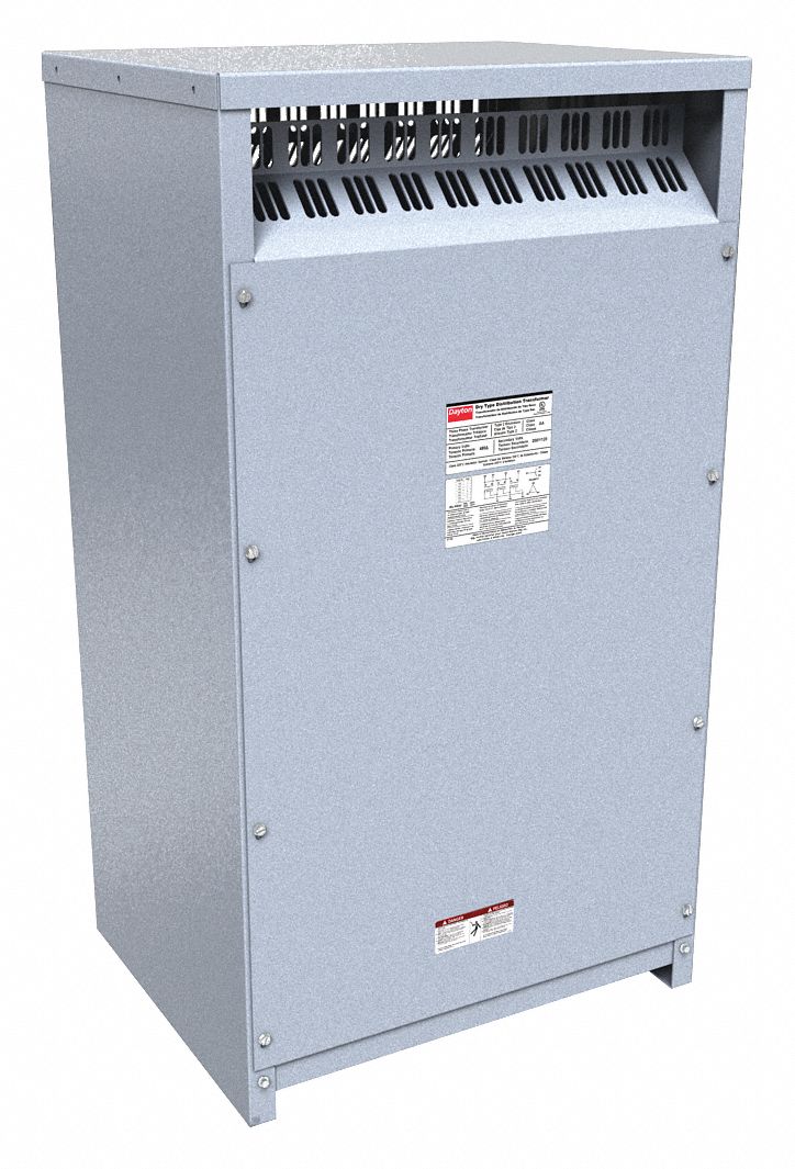 Dry Type Power Distribution Transformer: 480V AC, 120V AC Center Tap/240V AC Delta, 2, Floor