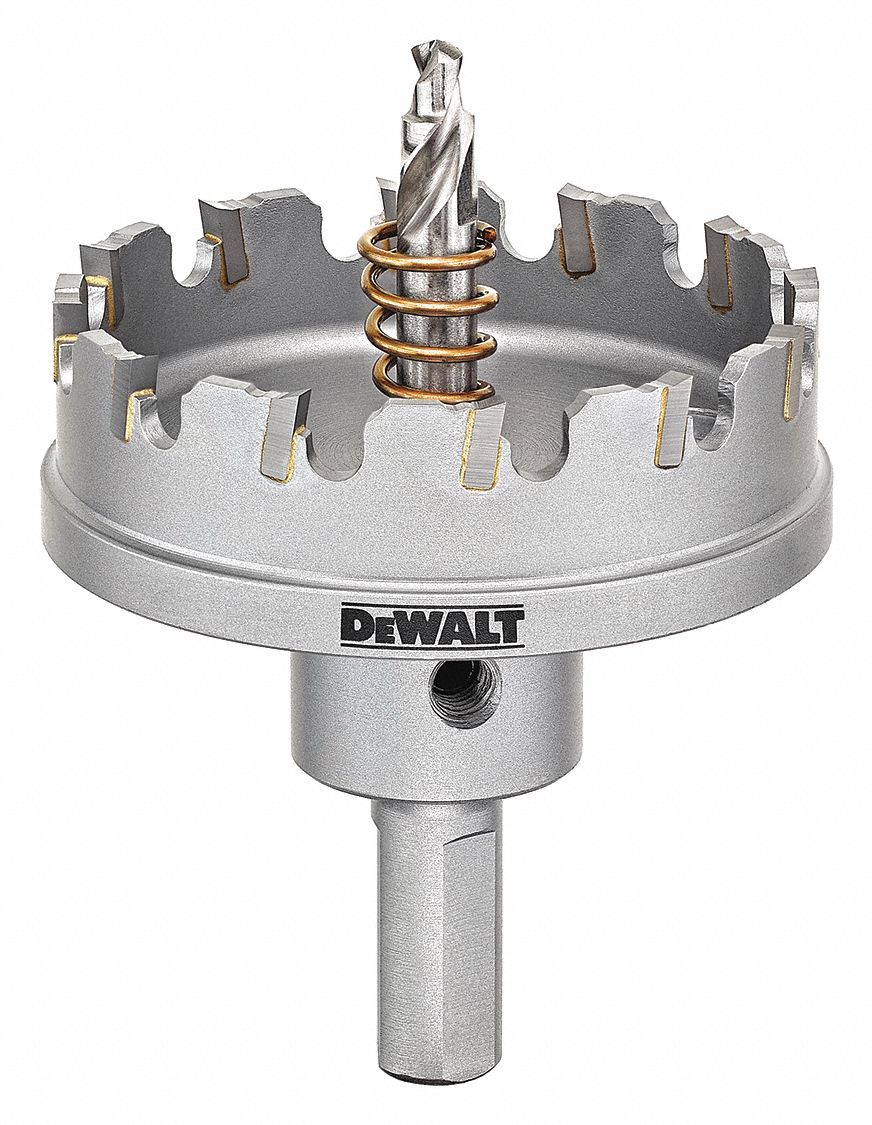 Hole Saw: 1 3/8 in Saw Dia., 2 Teeth per Inch, 1/4 in Max. Cutting Dp, Carbide Tipped, Metal