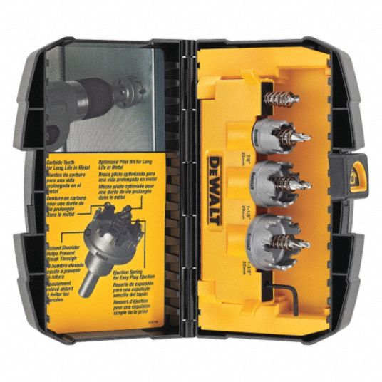 DEWALT Hole Saw Kit 3 Pieces 7 8 in to 1 3 8 in Saw Size Range 1 4 in Max. Cutting Dp Steel