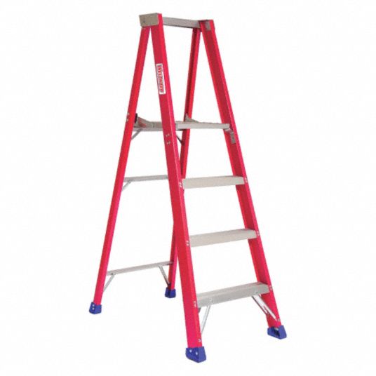 WESTWARD, Fiberglass, 300 lb Load Capacity, Platform Stepladder ...