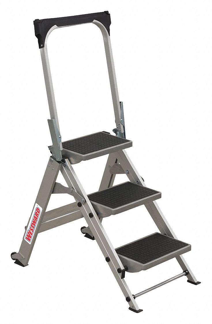 KINGRACK Escalera plegable de 3 peldaños de aluminio, taburete portátil,  escalera, escalera de seguridad para el hogar… - Multicleaners