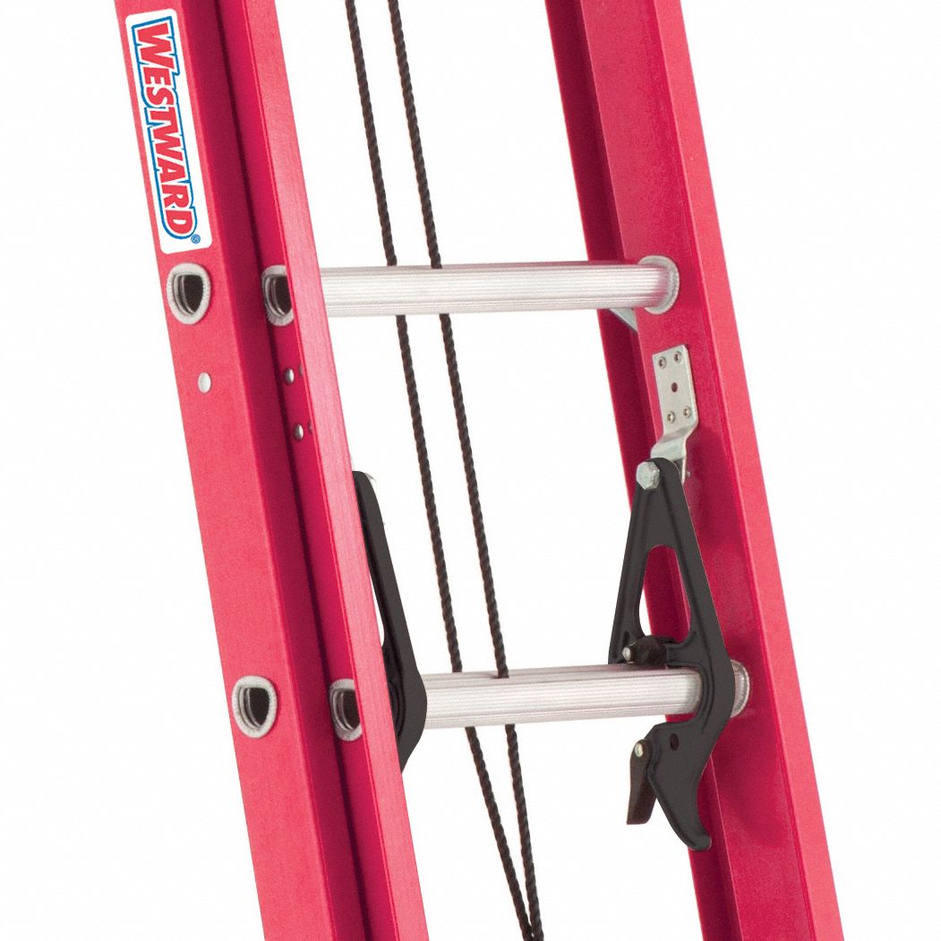 WESTWARD Extension Ladder 20 ft Industry Ladder Size, 17 ft Extended