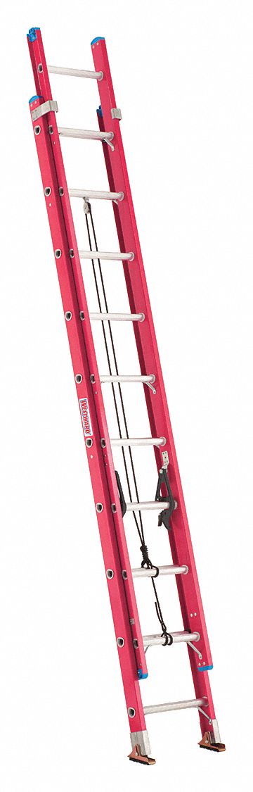 EXTENSION LADDER,FIBERGLASS,17 FT., IA